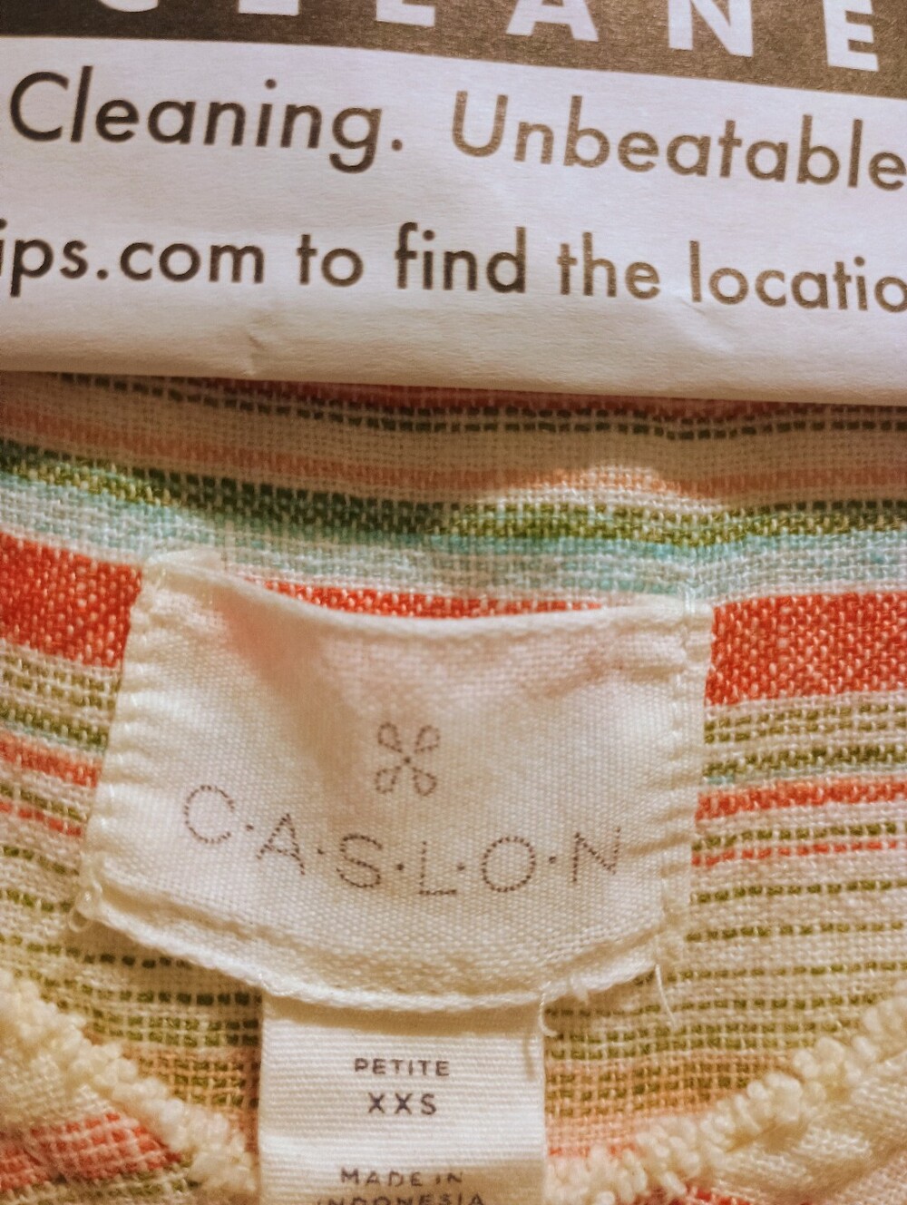 Caslon Striped Knit Top in Coral  & Cream Linen Blend! - Picture 3 of 6